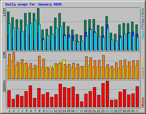 Daily usage for January 2026