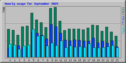 Hourly usage for September 2025