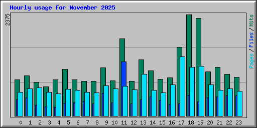 Hourly usage for November 2025